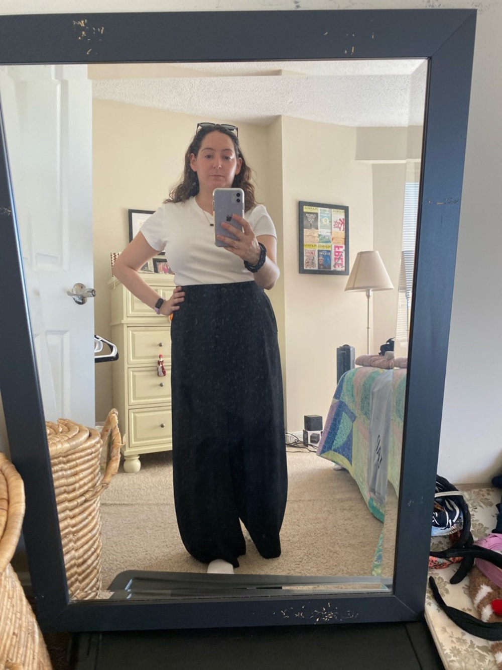 LOFT Versa Crepe Drape Palazzo pants in Black